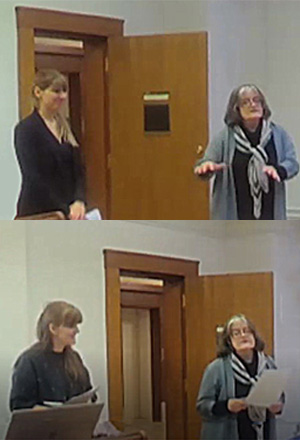 Dorothea Kullmann moderates the March 10 Convivium with Mary Maschio (above) and Eva Plesnik (below) Mary Maschio and Eva Plesnik moderated by Dorothea Kullmann