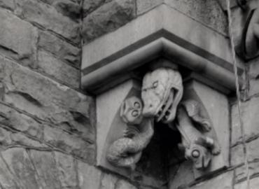 Gargoyle carved like an alligator