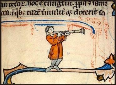 Manuscript Drawing of a Trumpeter