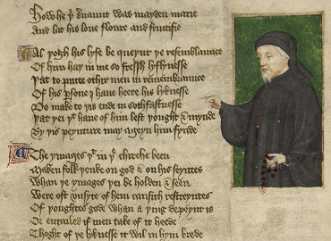 Miniature of Chaucer in a manuscript