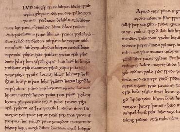 detail of medieval manuscript text