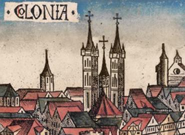sketch of Cologne rooftops