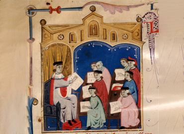 medieval illustration of a class or workshop