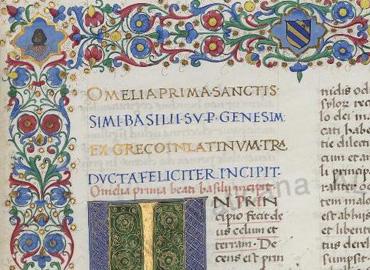 Vatican Library (ms. shelfmark is Urb. lat. 61, fol. 1r