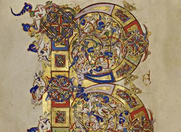 partial image of a medieval manuscript illumination